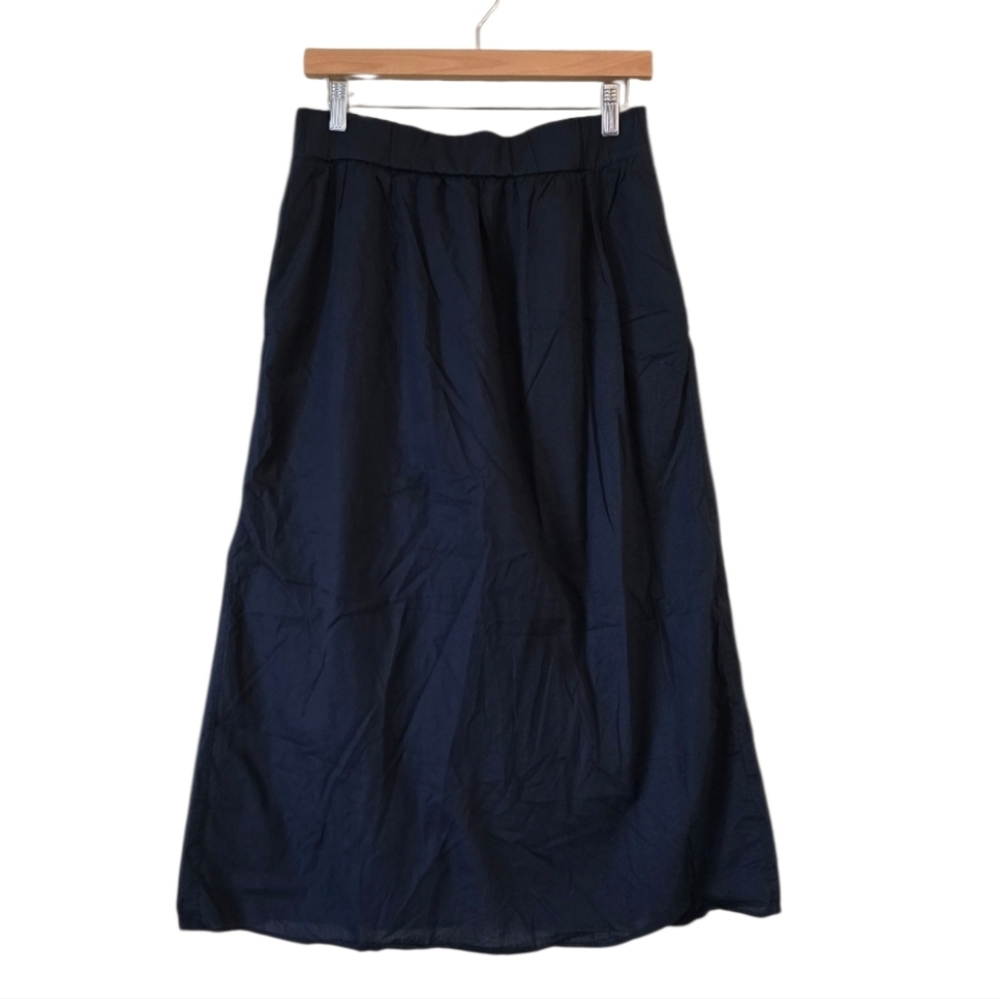 COS Womens Maxi Skirt Navy Blue‎ With Pockets Size 6 Preppy